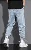 Men's Jeans Men's Cropped Pants Loose Straight Bind Feet Korean Version High Street Light Color Retro Harlan Hip Hop