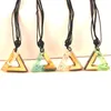 Anhänger Halsketten quadratische Anhänger Chokers Halskette Vintage Holzharz Dreieck Gewebe Seilkette Verstellbare kurze Männer und Frauenpendant
