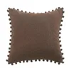 Cushion/Decorative Pillow Soft Velvet Cover Square Decor Pillowcase Plush Pom-poms Cushion With Balls For Sofa Bed Car Home Throw PillowsCus