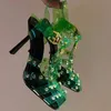 Sandales de mode été dernier PVC strass femmes chaussures à bout carré Designer de luxe 10cm stiletto dos romain sangle de pied semelle en cuir Su