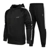 Zestaw męski Casual Sports Men Scaligan Hoodies Pantness Fitness Dwa kawałki bluzy bluza Męska moda Patchwork Tracksuit 220804