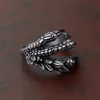 Men Stainless Steel Claw Ring Vintage Open Cool Wild Dragon Claw Rings Gothic Punk Biker