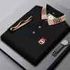 High end varumärke broderad kortärmad bomullspolo män s t shirt koreanska modekläder sommar topp