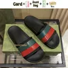 Stripe Slides Fashion Men Women Slippers Web Rubber Matelasse Slide Black Pink Beige Ebony Canvas Strawberry Print Mens Sneakers B4303291