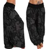 Spodnie damskie Capris Vintage Kobiety Czeski Kwiatowy Drukuj Długa Mid Waist Harem Elastyczne Boho Beach Spodnie Plus Rozmiar M-XXL