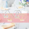 Party Decoration Mirror Wedding Seat Card Hexagon Table Number Signs For Birthday Decor Adult Celebration Babyparty