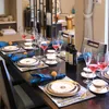 Conjuntos de vajillas Juego de comedor de lujo Plato de mesa Kinfe Spoon Cortera completa de platos Cades de cocina Descorrecto cero decoración del hogar