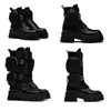 Vrouwen Knie High Rois Boots Ankle Martin Boots en Nylon Boot Military Inspired Combat Boots Nylon Bouch bevestigd aan de enkel met 274O