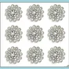 50 Pcs Rhinestone Embellishments Crystal Decoration Brooch Button Flatback Diy Craft For Flower Headband Dress Accessory 14Mm (Sier) Drop De