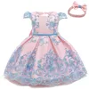 Robes de fille enfant en bas âge filles robe 1 an anniversaire bébé fille vêtements né robe de baptême princesse pour la taille 0-2T