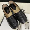 Luxury Black Leather Platform Espadrille Women Shoes Double Hardware Genuine Leather Slip-on Espadrille Sandal Soft Bottom Casual Shoes EU41 NO36