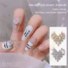10 pezzi 3D metallo Zircone Nail art gioielli a forma di cuore Decorazioni per unghie Cristallo di alta qualità Manicure Zircone Diamante Charms 220525