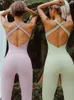 Dwuczęściowe spodnie damskie Krzyż Beauty Back Back Joks Bez rękawów jednoczęściowy zestaw fitness Suit Tight Running Sportswear Training Clothingw