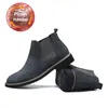 Boot Männer Chelsea Ankle Mode Männer Männlich Marke Leder Qualität Slip auf Motorrad Mann Warme Sneaker 220805