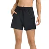 L_196 Sport Shorts Dames Yoga Korte broek Zijkant Drop-in zakken Joggen Kort