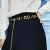 TopSelling Famous brand personality heavy metal letter Classic luxury waist chain fashion women's Designer belt matching skirt for girl women