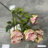 Eén faux bloem lange stengel herfst rozensimulatie retro rosa voor bruiloft centerpieces 8 kleuren beschikbaar