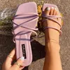 Rome Open Teen Pantofole Vrouwen Slingback Sandalen 2022 Nieuwe Schoenen Zomer Flats Casual Infradito Jurk Ondiepe vrouwelijke