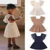 Robes de fille 0-3Y Summer Born Infant Baby Dress Doux Coton Toddler Lace Party Pour Filles Mode Fille Vêtements