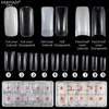 500pcs Box Kit Clear Natural False Nail Tips Full Half Cover French False Art Acrylic Finger UV Manicure Tools 220827
