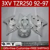 Verkleiningen voor Yamaha TZR 250 TZR250 R RR TZR-250 TZR250R Pearl WIT 92 93 94 95 96 97 Lichaam 117NO.43 YPVS 3XV TZR250-R 1992 1993 1994 1995 1996 1997 TZR250RR 92-97 Carrosserie