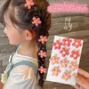 Korean söt blomma hårnål hårkloklämmor för flickor kvinnor barn barn festtillbehör sidoklipp pannband