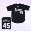 XFLSP GLAC202 Męskie Birmingham Barons Michael 45# koszulka Button Down Down Baseball Jersey Podwójnie zszyta nazwa i numer w stock wysokie przepiórki