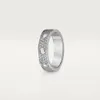 High Edition Love Wedding Band 3 filas de anillos pavimentados de diamantes para mujeres, hombres, acero de titanio 316L, joyería de diseñador pavimentada con CZ completa, diseño clásico Aneis Anel Bague Femme