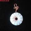 Kvalitet Wrap Donut Natural Stone Pendant 30 mm skivsmycken Rose Gold Necklace Mixed Opal Bo978