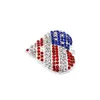 10 PCS/Lot Custom Pendant American Flag Heart Shape 4 juli Independence Day Crystal Rhinestone Pendant Charm