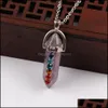 Arts and Crafts Rhinestone 7 ChakraS Stone zeshoekige prisma Pendant ketting Amet roestvrijstalen ketting kettingen voor Wome Sports2010 DHBLI