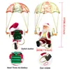 Рождественские украшения Санта -Клаус фигура с парашютом поет электрические деревья висящие украшения дети Рождество подарки для вечеринок дома притоки в дек
