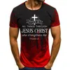 Men S Jesus Kristus korstryck kortärmad avslappnad alla matcher mode t -shirt överdimensionerad rund hals xxs 4xl 220623