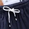 Summer Mens Shorts Casual Loose Croped Trousers Sport Shorts Löst stickat raka Casual Pants Cotton Short Pants 4XL 220526