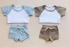 Pudcoco bedårande småbarn baby flickor pojkar barn sommarkläder kort ärm t shirt toppar shorts byxor kläder set 0 5y 220620