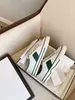 Luxurys Designer Woman Tennis 1977 Canvas Man Casual Shoes Wholesale Price Green and Red Web Stripe gummi Sole Stretch Cotton Low Platform Sneaker Storlek 35-44