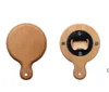 Creative Bamboo Wooden Bottle Opener With Handle Coaster Fridge Magnet Decoration Beer Free Engrave Logo BBA13030