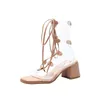 New Women's High-heeled Sandals Fashion All-match Thick Heel Strappy Sandals Transparent Upper Roman Shoes