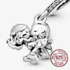 Moda 925 sterling silver charms perline sciolte in rilievo personaggio del film fai da te braccialetto originale misura principessa mouse pendente wom55636535525023