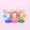 Colorful Car Air Freshener Hanging Glass Pendant Perfume Diffuser Bottle 6ml Rose Bottom Jar For Essential Oils Fragrance Ornament SN6438