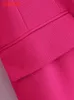 Tangada Women Fashion Pink Tunic Blazer Coat Vintage Long Sleeve Female Office Lady Work Suit 3H270 220726