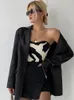 Yedinas Streetwear Patchwork Slim Cropped Feminino Sleeveless Tank Top Women Sexy Skinny Femme Corset Tube Korean Style 220325