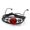 Braccialetti con ciondoli Anime Sharingan Eye Cute Q Version Personaggi Uomo Donna Vetro Metallo Perline Bracciale in pelle Bracciale RegaliCharm La