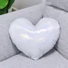 Polyester Sublimation Glitter Taie d'oreiller Blanc Coeur Coussin Couvre Canapé Chambre Décoration DIY Cadeau Ménage Décoration Fournitures