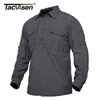 TACVASEN Mens Tactical Shirts Summer Lightweight Quick Drying Army Military Long Sleeve Outdoor Work Cargo 220813