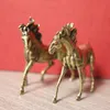 Decorative Objects & Figurines 1 Pair Vintage Brass Horse Statue Miniature Figurine Metal Animal Tea Pet Home Decor Ornament Desk Decoration