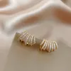 Stud Pearl Zircon Butterfly Earrings For Woman Fashion Korean Jewelry Temperament Girl's Daily Wear EarringsStud