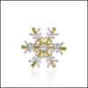 Pins Brooches Jewelry 100% Pure 925 Sterling Sier Snowflake Brooch For Women Korea Pins Coat Artdeco Christmas Gift Ymbr004 Drop Delivery 2