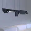 Black Postmodern LED Chandelier Lamp Lighting Living Dining Room Island Long Hanging Lamp Showroom Office Rotatable Art Home Fixtures