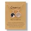 12 colliers pour femmes, mode 2 pièces/ensemble signe du zodiaque, chaîne avec pendentif, collier, bijoux cadeaux d'anniversaire pour Couple